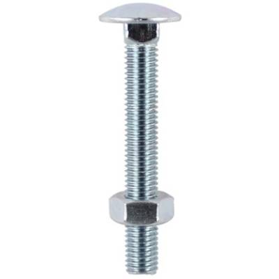 Carriage Bolts and Hex Nuts Zinc Plated M8 x 50 TIMCO 4 Pieces